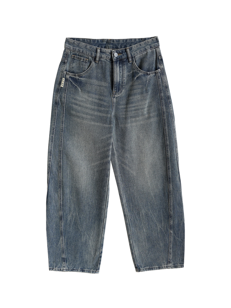 Vintage Collectible Knives - Men's Cotton Denim Jeans Loose Casual