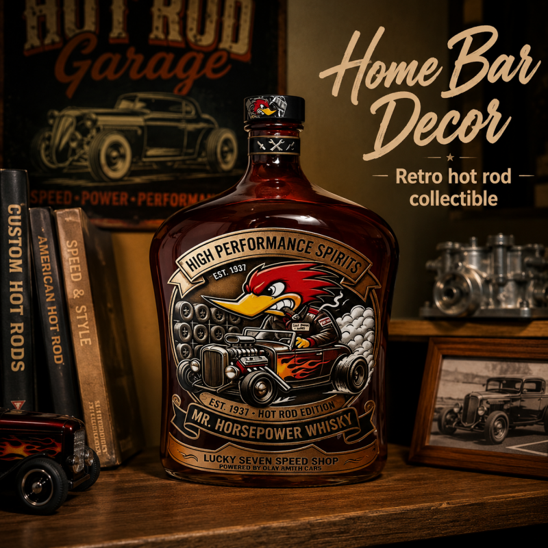 Vintage Collectible Bottles - Vintage Hot Rod Mr Horsepower Woody