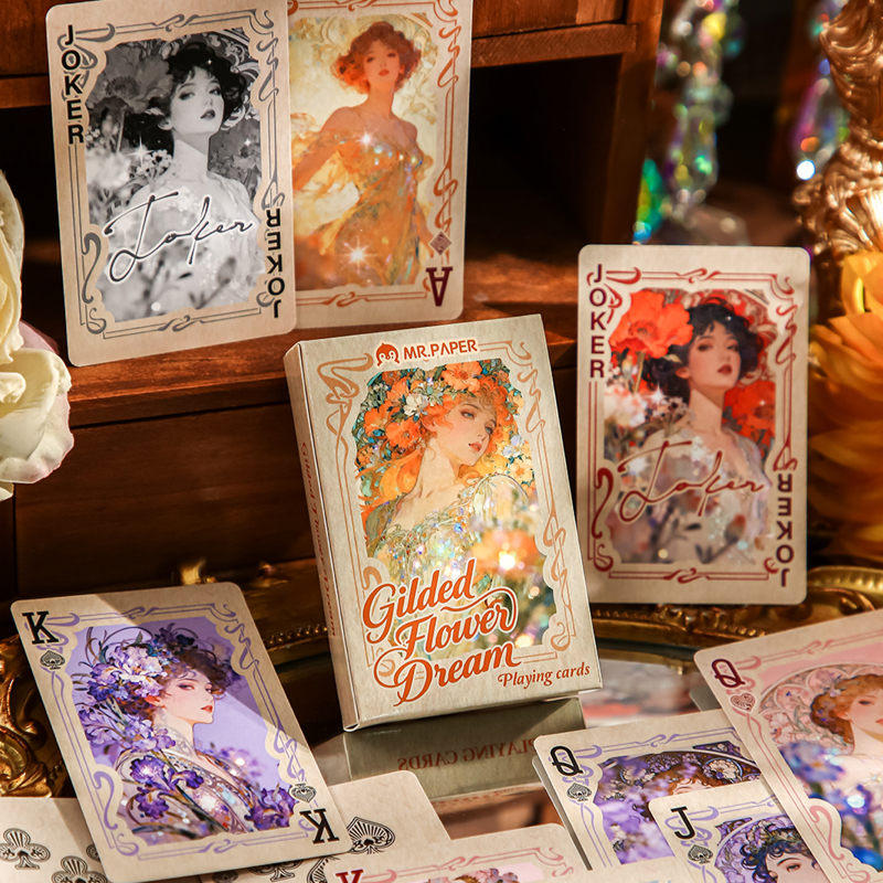Mr.Paper 55pcs Gilded Flower D - Vintage Collectible Playing Cards 리뷰 및 가격