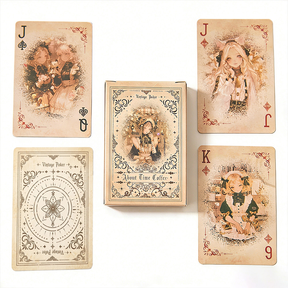 55retro anime girl playing car - Vintage Collectible Playing Cards 리뷰 및 가격