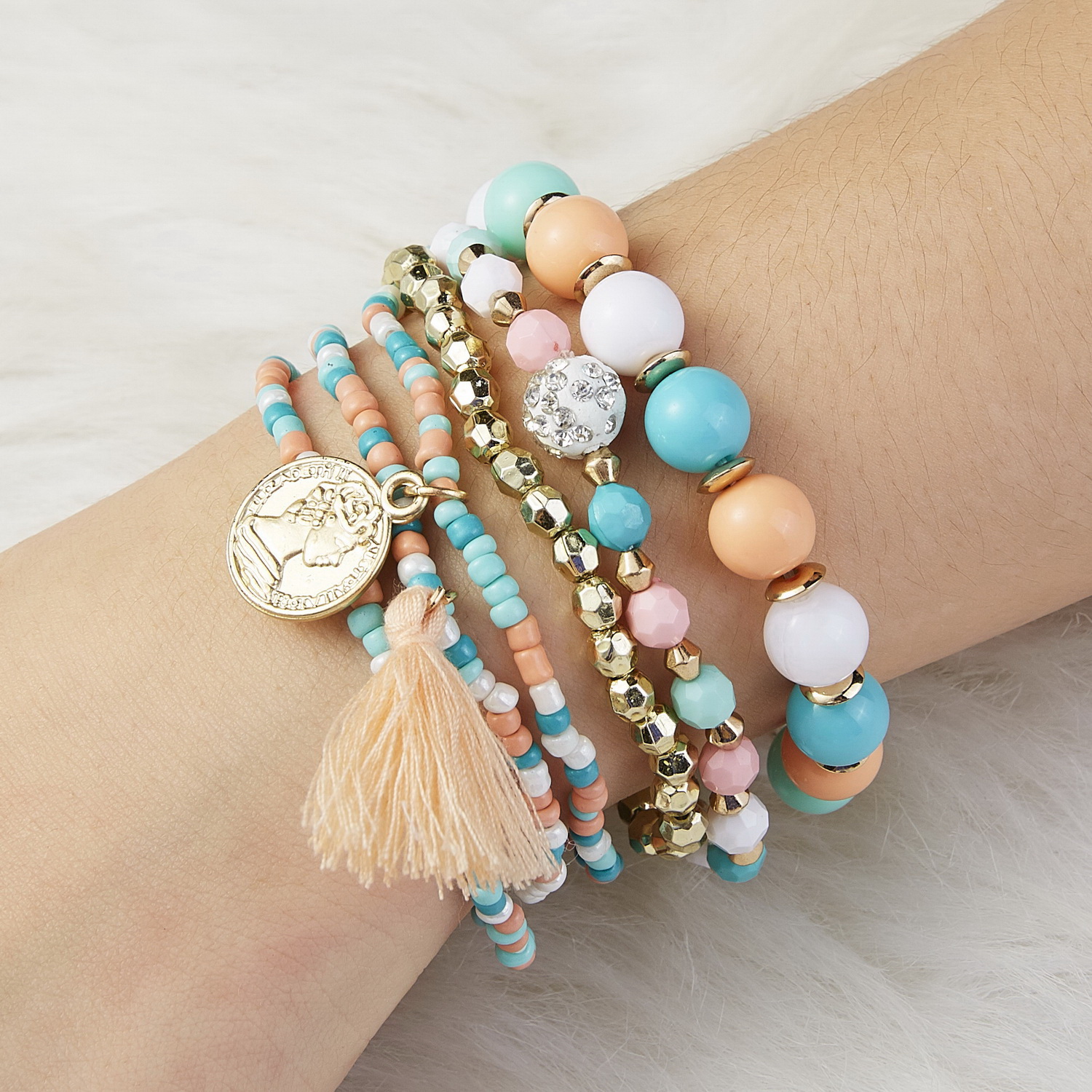 6Pcs/Set Bohemian Beaded Multi - Vintage Collectible Coins 리뷰 및 가격
