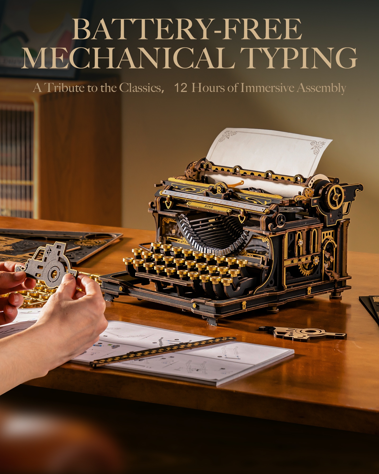 ROKR 3D Wooden Typewriter Puzz - Vintage Collectibles Toys 리뷰 및 가격