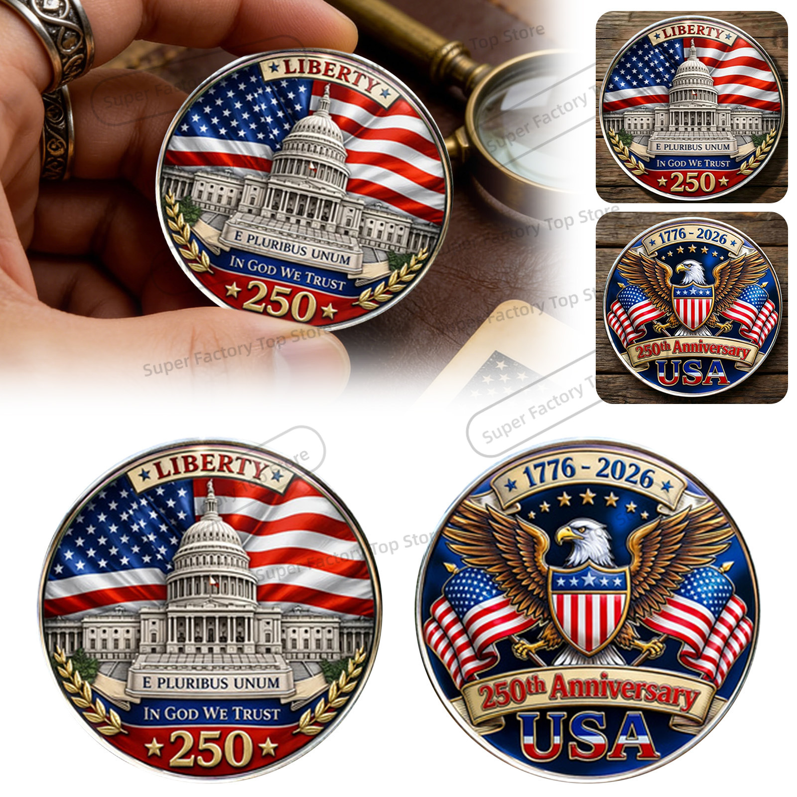 1776-2026 Vintage Brooch 250th - Vintage Collectible Coins 리뷰 및 가격
