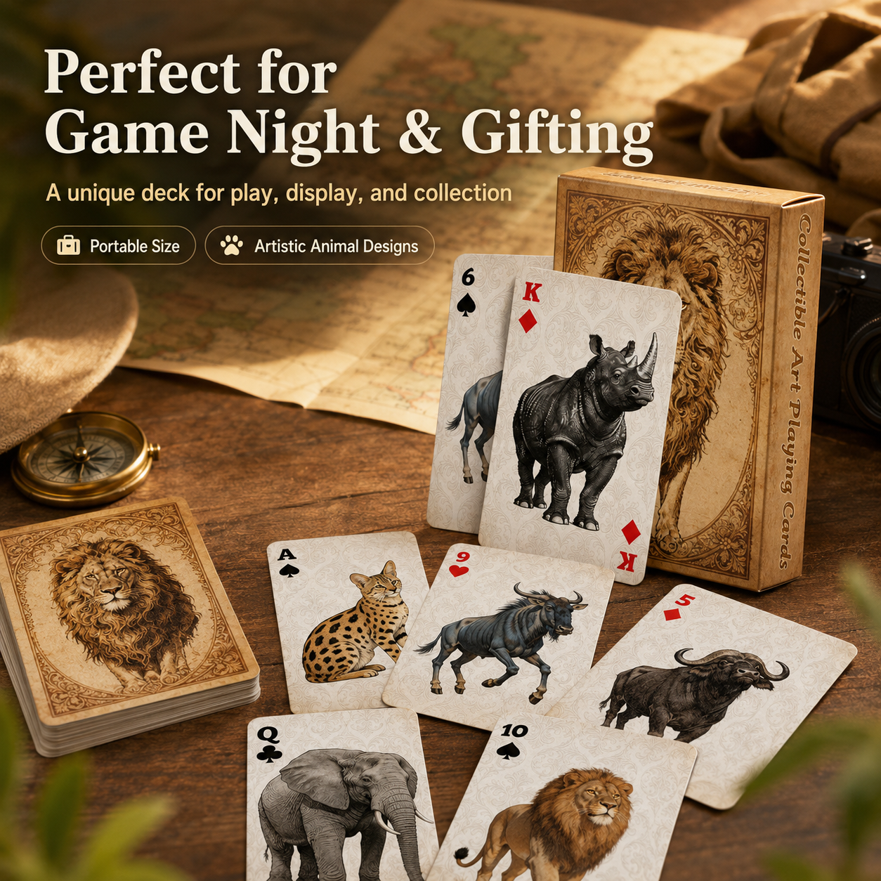1A set Vintage Wildlife Animal - Vintage Collectible Playing Cards 리뷰 및 가격